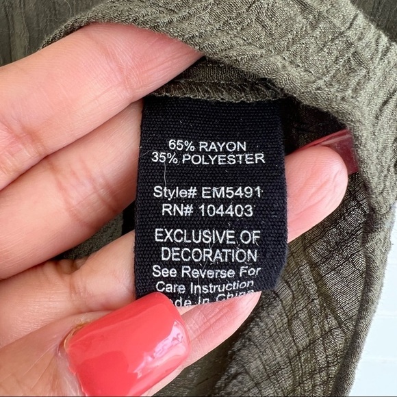 Anthro E&M green blouse Size Small - Picture 6 of 7